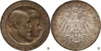 Württemberg Wilhelm II. silberne Hochzeit des Königspaares 3 Mark 1911 F unzirkuliert