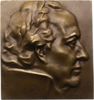Personenmedaillen Einseitige Bronzeplakette Goethe, Johann Wolfgang von *1749 Frankfurt, +1832. -
