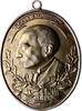 Personenmedaillen Einseitige bronzierte Bleimedaille Amundsen, Roald *1872 Borge / Norwegen, +1928 bei Spitzbergen, norwegischer Polarforscher. -