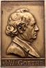 Personenmedaillen Einseitige Bronzeplakette Goethe, Johann Wolfgang von *1749 Frankfurt, +1832. -