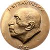 Musiker Einseitige Bronzegussmedaille Strawinsky, Igor Feodorowitsch *1882 Oranienbaum, +1971 New York, Komponist. -