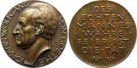 Personenmedaillen Bronzegussmedaille Goethe, Johann Wolfgang von *1749 Frankfurt, +1832. -