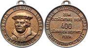 Personenmedaillen Tragbare, bronzierte Eisengussmedaille Luther, Martin *1483 Eisleben, +1546 Eisleben. -