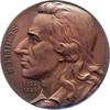 Personenmedaillen Einseitige Bronzemedaille Schiller, Friedrich von *1759 Marbach / Württemberg, +1805 Weimar, deutscher Dichter. -