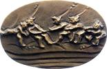 Kunstmedaillen Querovale Messinggussmedaille Unbekannter Künstler -