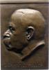 Personenmedaillen Einseitige Bronzeplakette Müller, Johannes *1864 Riesa, +1949 Elmau, Philosoph, protestantischer Theologe und Schriftsteller. -