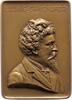 Personenmedaillen Einseitige Bronzeplakette Ganghofer, Ludwig *1855 Kaufbeuren, +1920 Tegernsee, bayerischer Schriftsteller. -