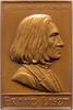 Musiker Einseitige Bronzeplakette Liszt, Franz +1811 Raiding/Burgenland, +1886 Bayreuth, ungarisch-deutscher Komponist und Pianist. -