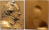 Personenmedaillen Einseitige Bronzeplakette Goethe, Johann Wolfgang von *1749 Frankfurt, +1832. -