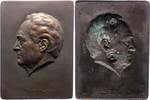 Personenmedaillen Einseitige Bronzehohlgussplakette Goethe, Johann Wolfgang von *1749 Frankfurt, +1832. -
