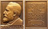 Personenmedaillen Bronzeplakette Jaures, Jean *1859 Castres, +1914 ermordet in Paris, französischer Historiker und sozialistischer Politiker. -