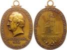 Personenmedaillen Tragbare, ovale Bronzemedaille Goethe, Johann Wolfgang von *1749 Frankfurt, +1832. -