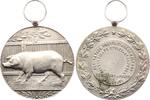 Tiere versilberte Bronzemedaille Schweine -