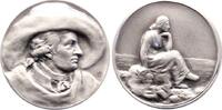 Personenmedaillen Versilberte Bronzemedaille Goethe, Johann Wolfgang von *1749 Frankfurt, +1832. -