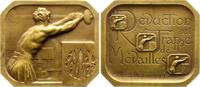 Numismatik Achteckige Bronzeplakette Münztechnik -