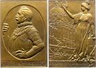 Brandenburg-Preußen Bronzeplakette Wilhelm II. 1888-1918. -