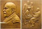 Medicina in nummis Bronzeplakette Lubet-Barbon, Fernand *1857 Hagetmau, +1948, französischer Arzt der Hals, Nasen- und Ohrenheilkunde. -