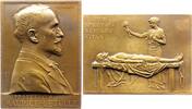 Medicina in nummis Bronzeplakette Letulle, Maurice *1853 Mortagne, +1929 Paris, französischer Pathologe, Professor in Paris, Chefarzt am Hospital Boucicaut. -