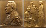 Medicina in nummis Bronzeplakette Lannelongue, Odilon Marc *1841 Castéra Verduzan, +1911 Paris, Kinderchirurg und Knochenpathologe in Paris. -