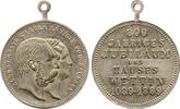 Sachsen-Albertinische Linie versilberte Bronzemedaille Albert 1873-1902. -