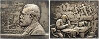 Medicina in nummis Versilberte Bronzeplakette Marey, Étienne Jules *1830 Beaune, +1904 Paris, Physiologe am Collège de France. -