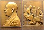 Medicina in nummis Bronzeplakette Massary, Ernest de, französischer Mediziner, Arzt im Hospital Beaujon in Paris. -