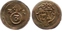 Quedlinburg, Abtei Kipper Cu 3 Pfennig Dorothea Sophie von Sachsen-Altenburg 1617-1645. -