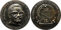 Bronzegussmedaille 1975 Medicina in nummis Agostinho Neto, Antonio *1922 Catete / Angola, +1979 Moskau, angolanischer Mediziner, Dichter, angolan...