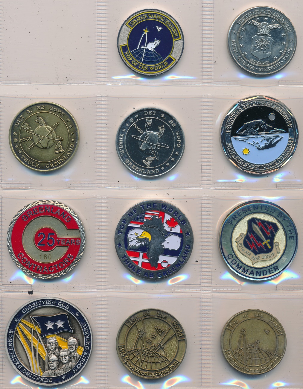 Thule Air Base, Greenland and US Airforce souvenir tokens. ST