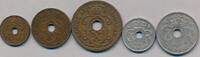 Faroe Islands Coin set 1941 London set, 1-, 2-, 5-, 10- and 25 øre, 5 coins. SS