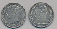 Danish West Indies 1907 Frederik VIII, 1 franc, Dansk Vestindien, 20 cents, VZ