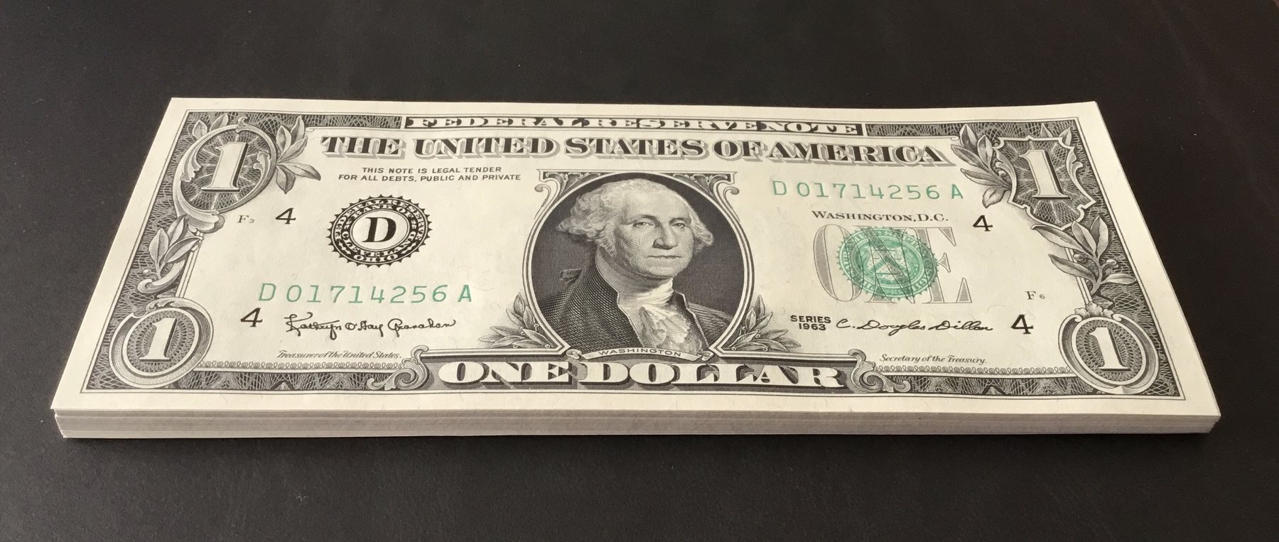 United States 1 Dollar First Issue Of Small Size Note Dollar Bill 1963 united-states-1-dollar-first-issue-of-small-size-note-dollar-bill-1963