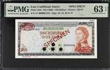 East Caribbean States 100 Dollars 1965 Specimen. Only One better!! PMG 63 EPQ
