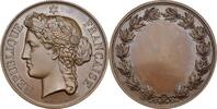 France Second Empire Cérès, médaille de prix vierge par Vauthier Galle -