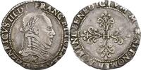 France Henri III Demi Franc au col plat -