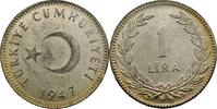 Turquie 1 lira 1947 SS 40,00 EUR  zzgl. 10,00 EUR Versand