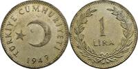 Turquie 1 lira 1947 SS 40,00 EUR  zzgl. 10,00 EUR Versand