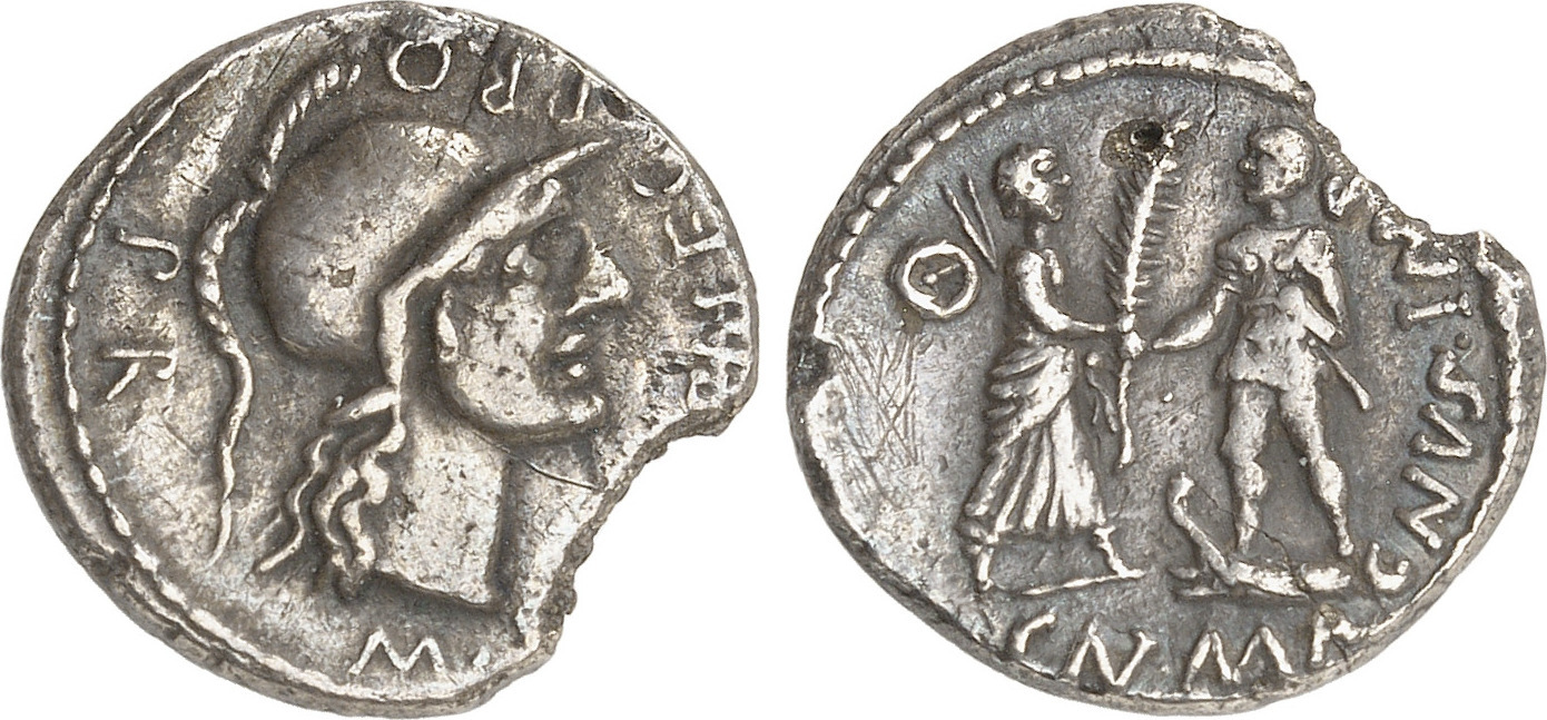 ROMAN COINS - Denar RÖMISCHE REPUBLIK - Cn. Pompeius Magnus Iunior ...