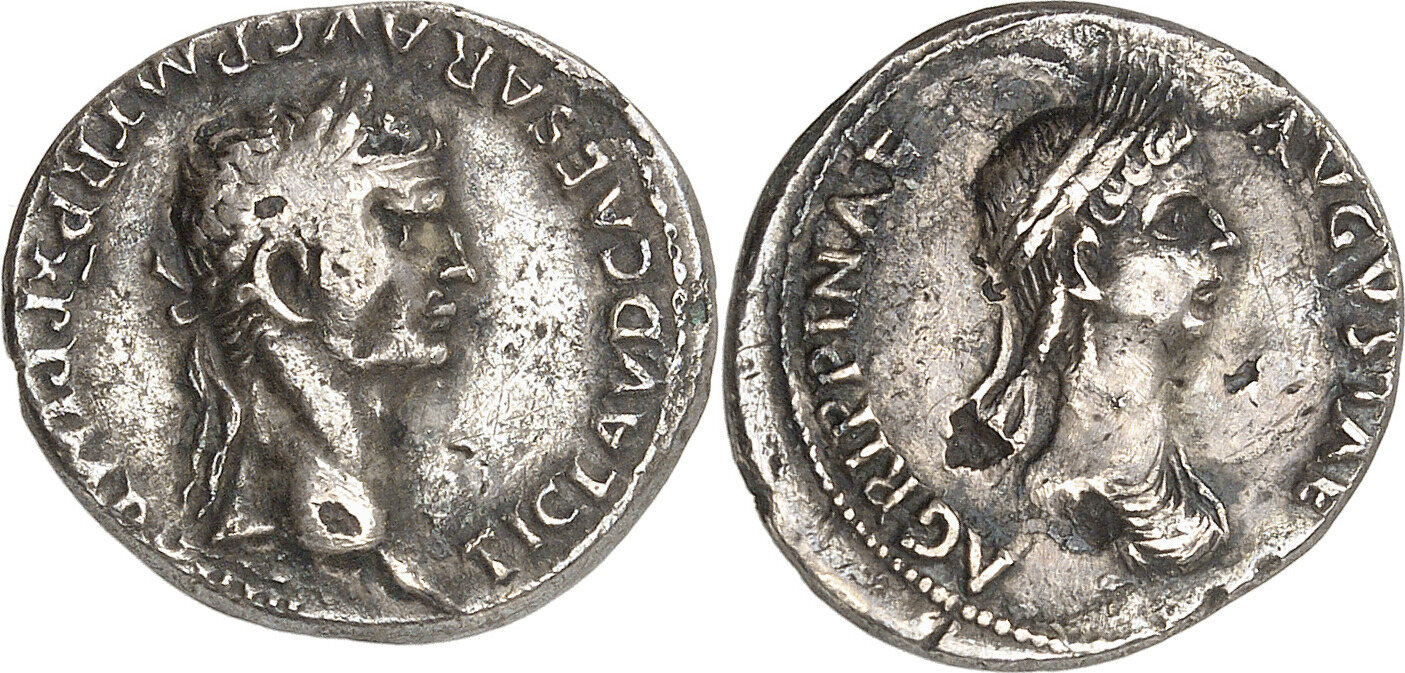 ROMAN COINS - Denar CLAUDIUS und AGRIPPINA JUNIOR Sehr schön | MA-Shops