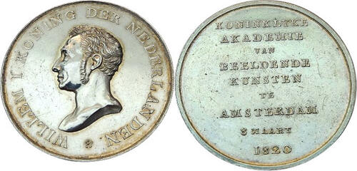 Netherlands Silver Medal 1820 Establishment and inauguration of the Kon. Academy of Visual Arts in A