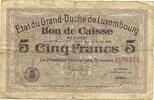 5 Francs 1914,1918 Luxembourg  