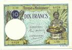Madagascar 10 Francs ND Banque de Madagascar -