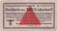   GERMANY - Military - POW. 10 Reichsmark 1939.  55,00 EUR  zzgl. 15,00 EUR Versand