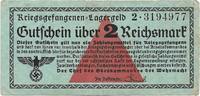   GERMANY - Military - POW. 2 Reichsmark 1939. RO 519 (1)  45,00 EUR  zzgl. 15,00 EUR Versand