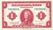 1 Gulden 1943 Netherlands Wilhelmina / Muntbiljet EF+