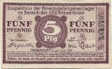   POW - Campmoney - WOI.Concentration Frankfurt. 5 pfennig 1917  17,00 EUR  zzgl. 15,00 EUR Versand
