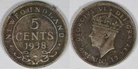 NewFoundland 5 cents 1938 George VI -