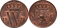 The Netherlands 1/2 cent 1873 Willem III FDC -