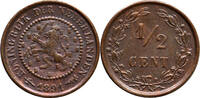 The Netherlands 1/2 cent 1891 Wilhelmina Pr -
