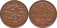 The Netherlands 1 cent 1938 Wilhelmina Pr+ -